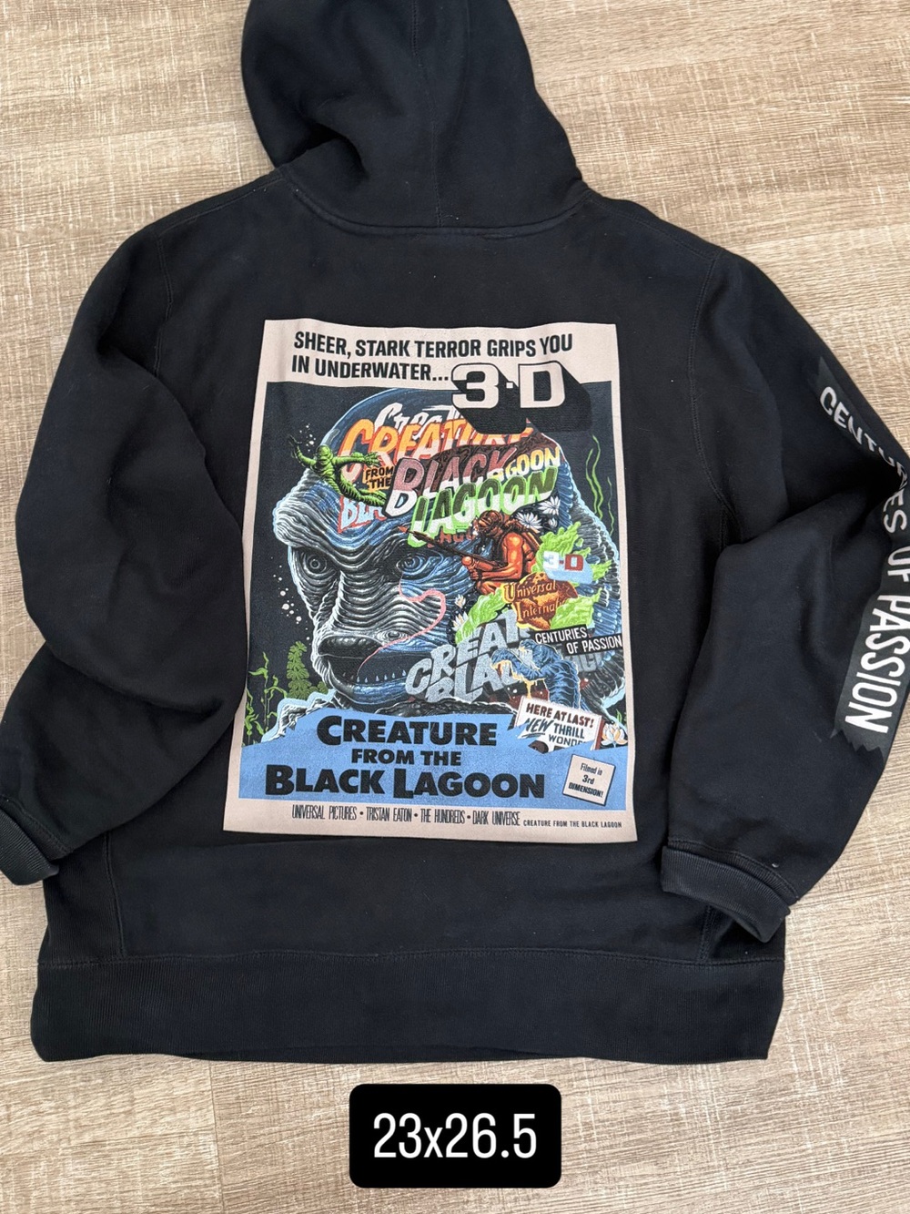 Creature from the black lagoon black hoodie Tristan Eaton x hundreds men’s small
